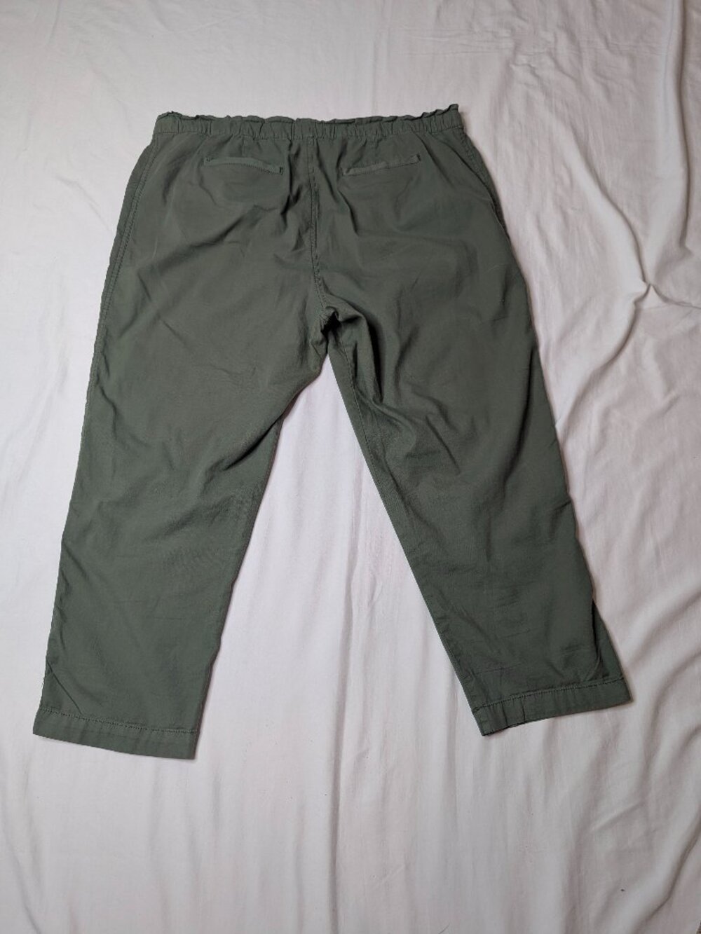 Sonoma Cotton Blend Pull On Pants, Olive Green Wide Leg Drawstring, Size XXL - Picture 2 of 8
